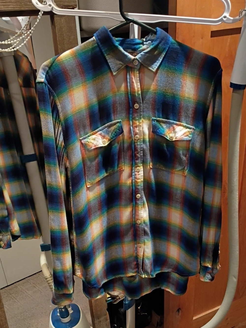 Gap Pendleton Blue Green Multicolor Plaid Button-Down Shirt